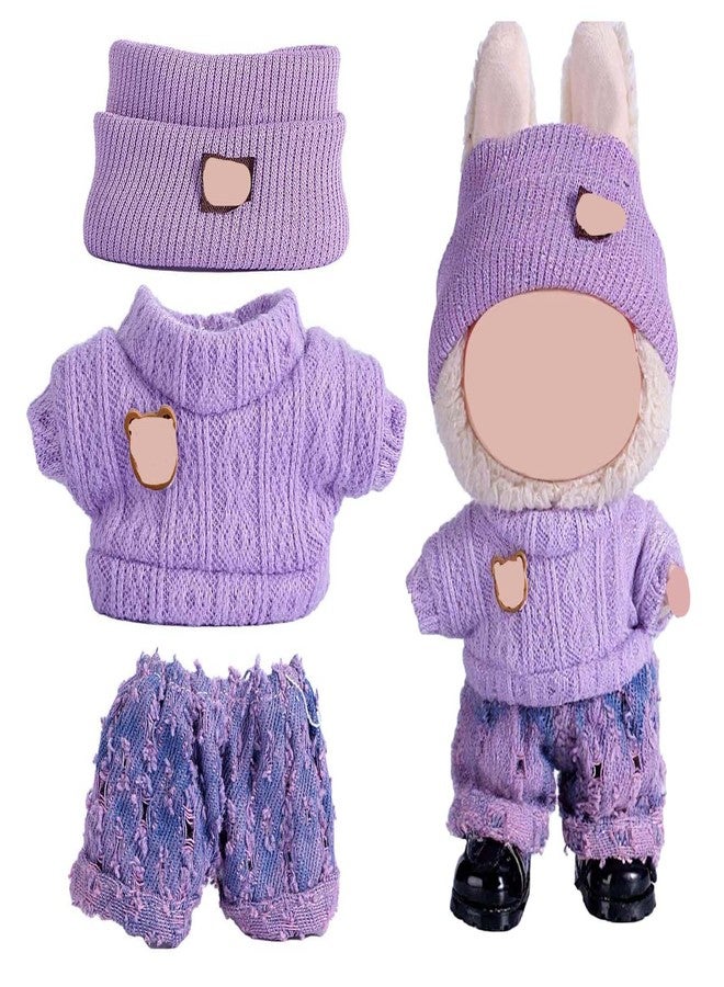 SHUOXUKE Doll Clothes Set for 17cm Dolls, 3 Piece Cute Fall Outfit with Hat, Sweater and Pants, Adorable Dolls Clothes Accessories (No Doll) - Image 1